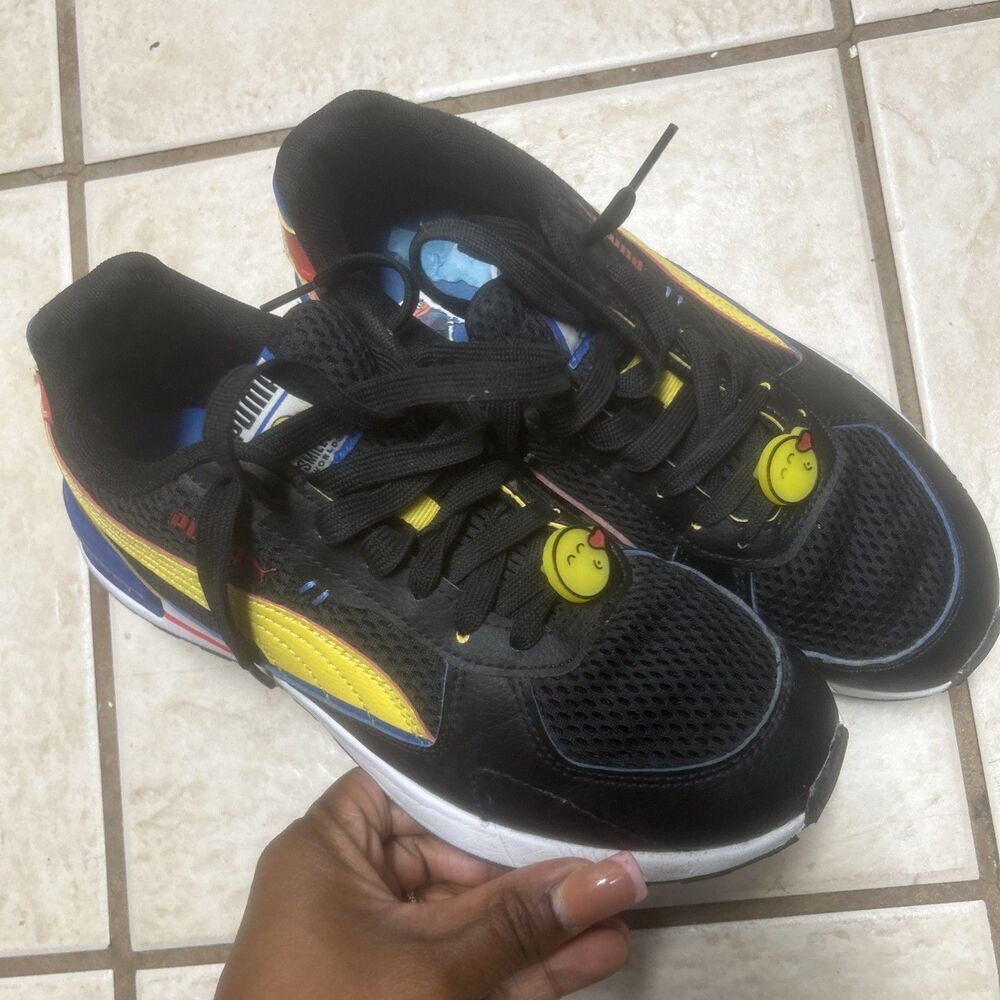 Puma Graviton SMILEYWORLD AC Inf "Vibrant Yellow Big Kid 6.5 - Picture 3 of 8